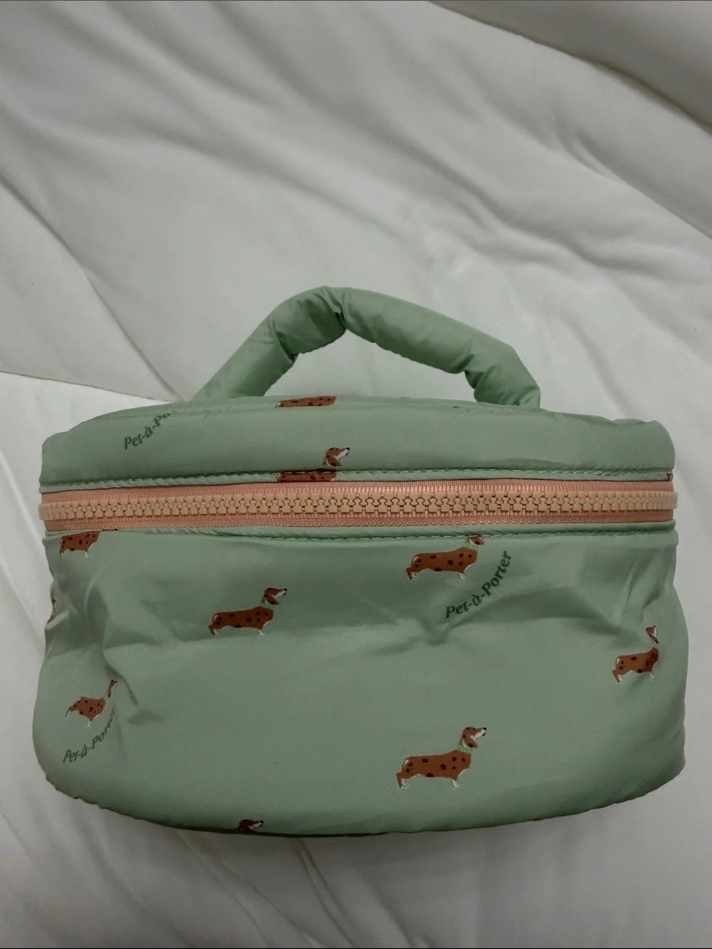 Women’secret Sage Green Dog Print Travel Bag
